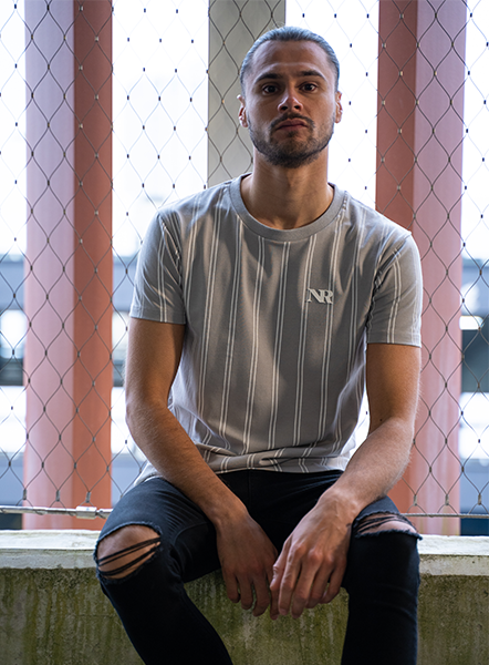 Pinstripe Tee - Grey